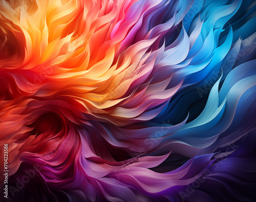 Colorful background. Flowy waves or flame in colors of a rainbow.
