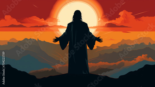 2d flat graphic image of Jesus Christ. 
