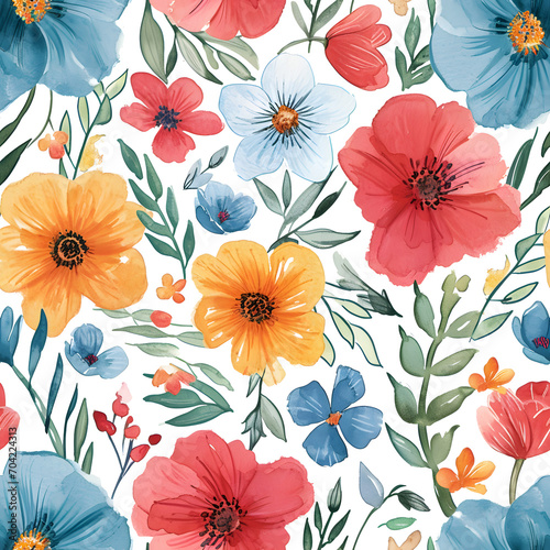 Seamless pattern background with flowers.