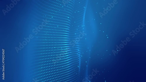 Cyberspace futuristic technology digital network binary matrix digital particles grid dot line background. Abstract motion particle science business corporate concept. photo