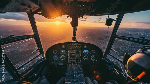 photo from the cockpit of a plane with a window view of a clear sky
