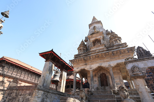 Nritya Vatsala Temple in Bhaktapur durbar square. Bhaktapur historical area and durbar square is a living heritage that the people are still living in the historic photo