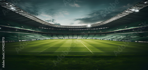 Large football stadium with blue sky background © imran