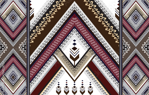 Ethnic abstract ikat art. Seamless pattern in tribal, folk embroidery, 
and Mexican style. Aztec geometric art ornament print.Design for carpet, 
wallpaper, clothing, wrapping, fabric, cover, textile