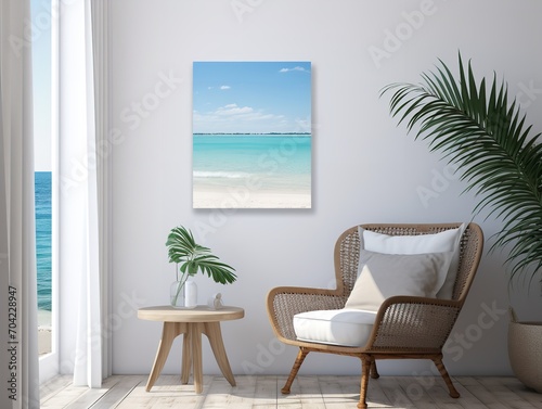 Artistic Canvas Print Mockup for Home and Gallery Decor - AI Generated