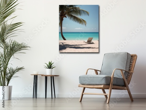 Artistic Canvas Print Mockup for Home and Gallery Decor - AI Generated