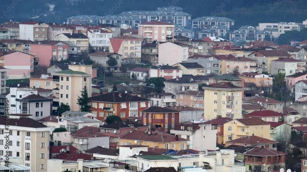 Arial View of Istanbul residential buildings 