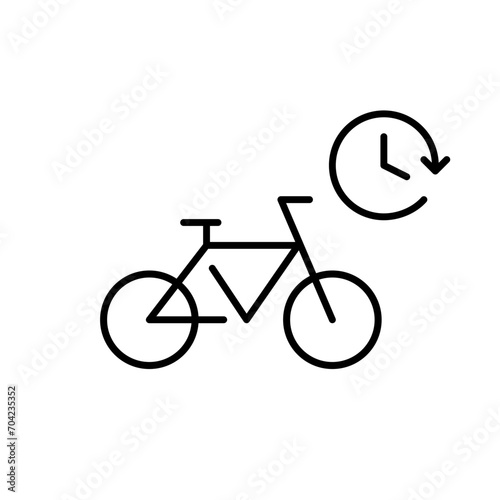 Bicycle hourly rental service. Pixel perfect, editable stroke icon