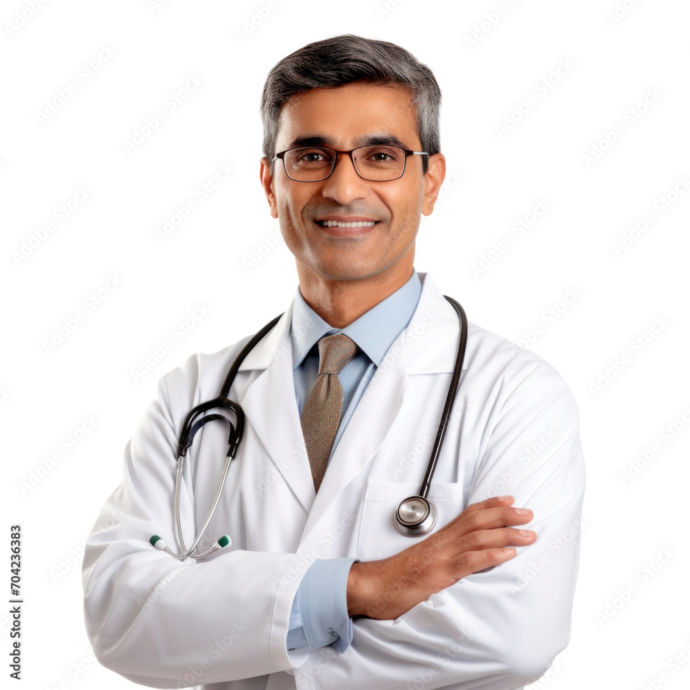 Professional medical specialist consultant doctor in white background