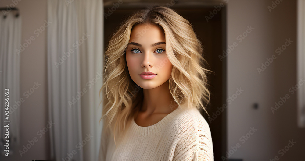 Beautiful blonde girl, closeup face. Beautiful brunette woman, portrait closeup. Face of young woman with blue eyes and wavy hair. Beauty face. Model girl with curly hairstyle. Woman face close up. Beautiful blonde girl, closeup face. Beautiful brunette woman, portrait closeup. Face of young woman with blue eyes and wavy hair. Beauty face. Model girl with curly hairstyle. Woman face close up.