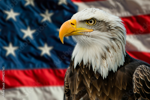 アメリカ国旗と白頭鷲の背景,American flag and bald eagle background,Generative AI 