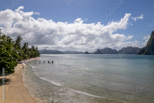 Tropical beach near El Nido on Palawan Island in the Philippines