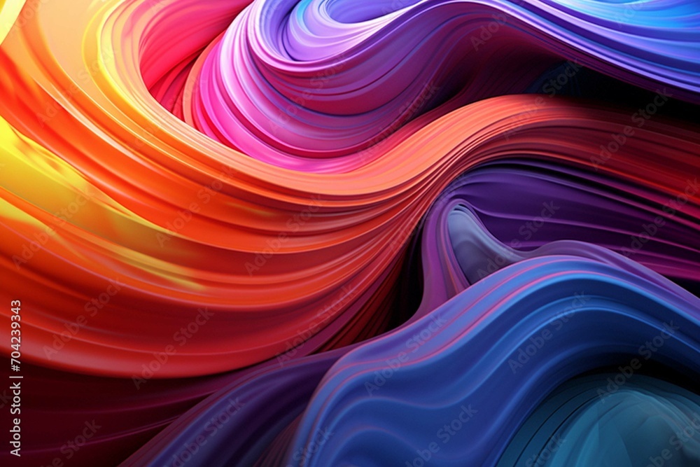 A stunning 3D render of an abstract multicolor spectrum