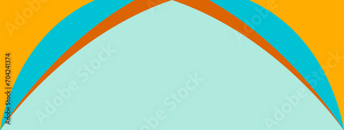 Minimalist blue and orange background.