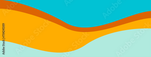 Minimalist blue and orange background.
