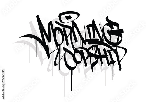 MORNING WORSHIP word graffiti tag style