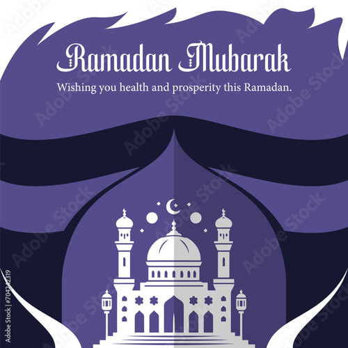 Ramadan Mubarak Greeting Card, Ramadan Kareem Islamic Post Design