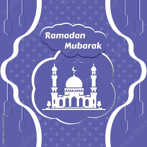 Ramadan Mubarak Greeting Card, Ramadan Kareem Islamic Post Design