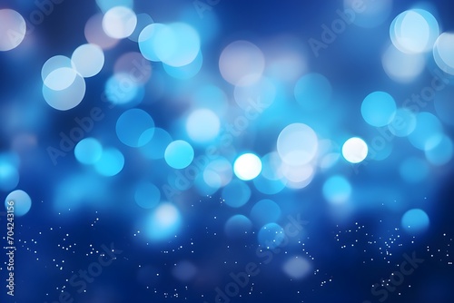 Abstract blue background with bokeh lights. Generative AI 