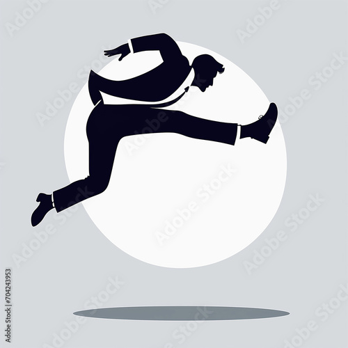 Man Jumping and Falling - Isolated Homonym Illustration"