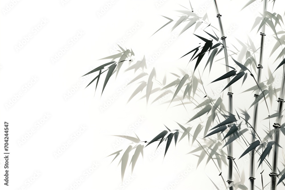 Black and white bamboo painting Black and white bamboo painting