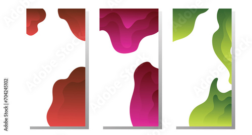 Bundle of modern vector summer posters with bright gradient background,shapes and geometric elements.Trendy abstract design perfect for prints,social media,banners,invitations,branding design,covers