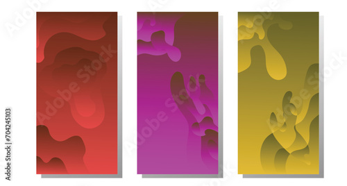 Bundle of modern vector summer posters with bright gradient background,shapes and geometric elements.Trendy abstract design perfect for prints,social media,banners,invitations,branding design,covers