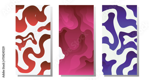 Bundle of modern vector summer posters with bright gradient background,shapes and geometric elements.Trendy abstract design perfect for prints,social media,banners,invitations,branding design,covers