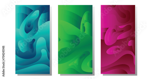 Bundle of modern vector summer posters with bright gradient background,shapes and geometric elements.Trendy abstract design perfect for prints,social media,banners,invitations,branding design,covers