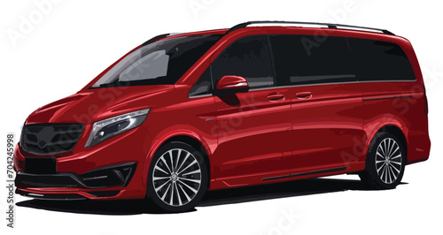 red van vacation tourism tour route trip modern isolated 3d white background modern mini bus suv car art design template vector luxury vip first V class travel sprinter render fast ford trip