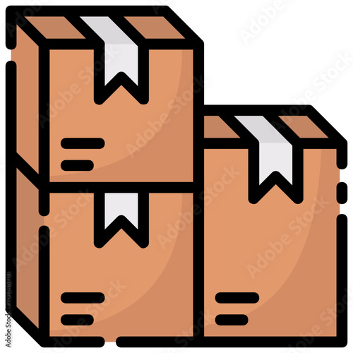 package boxes filled outline icon