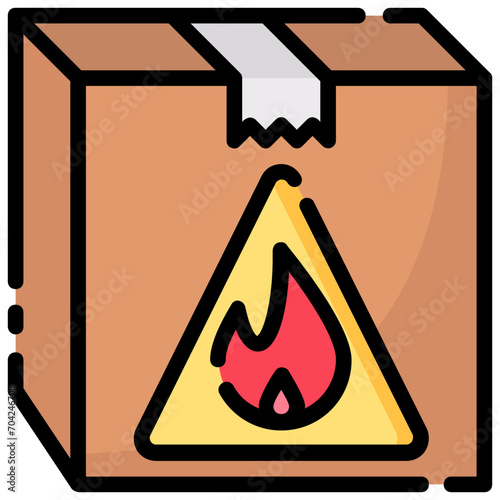 flammable package filled outline icon