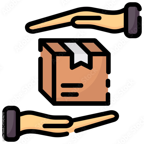 receive package filled outline icon