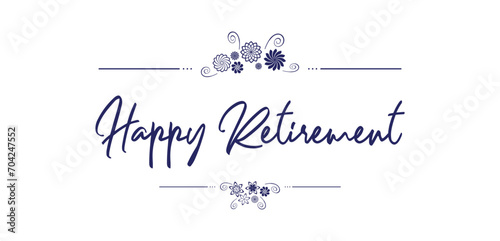 happy retirement card on white background 