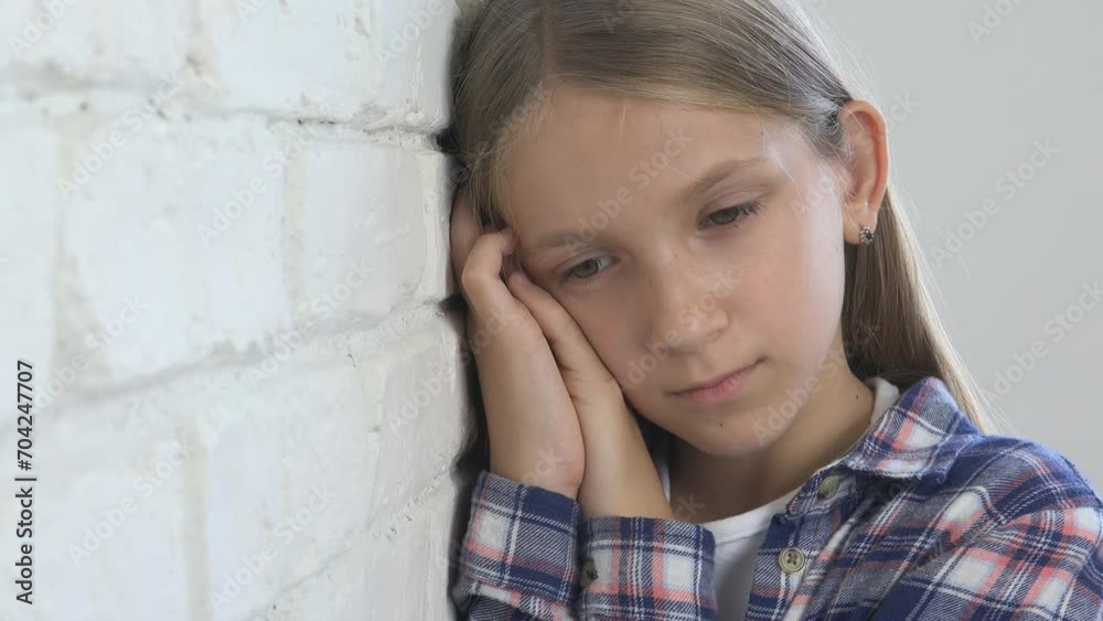 Unhappy Expression of Child, Sad Thoughtful Kid, Stressed Ill Young Girl in Depression, Sick Teenager Child, Abused Adolescent Unhappy Expression of Child, Sad Thoughtful Kid, Stressed Ill Young Girl in Depression, Sick Teenager Child, Abused Adolescent
