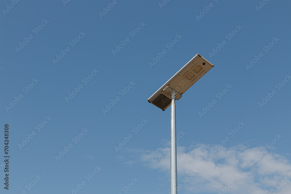 Solar cell street lamp pole with sky background Solar cell street lamp pole with sky background