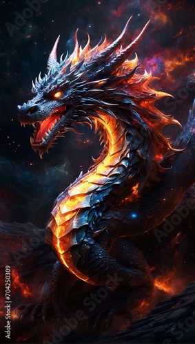 dragon in fire © Piyaporn
