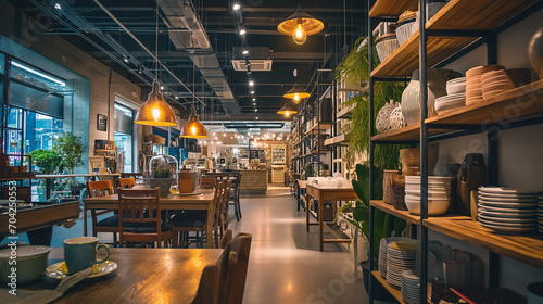 Interior of a modern department store, kitchenware and household goods. © Jammy Jean