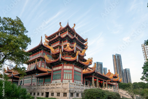 Temple Pagodas and Urban Scenery  Fuzhou  China