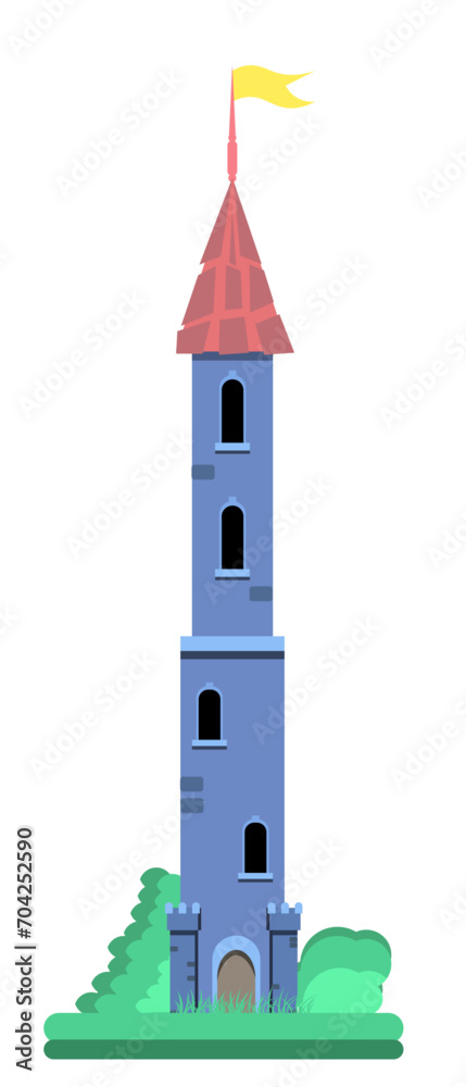 Naklejka premium Fantasy tower on white background