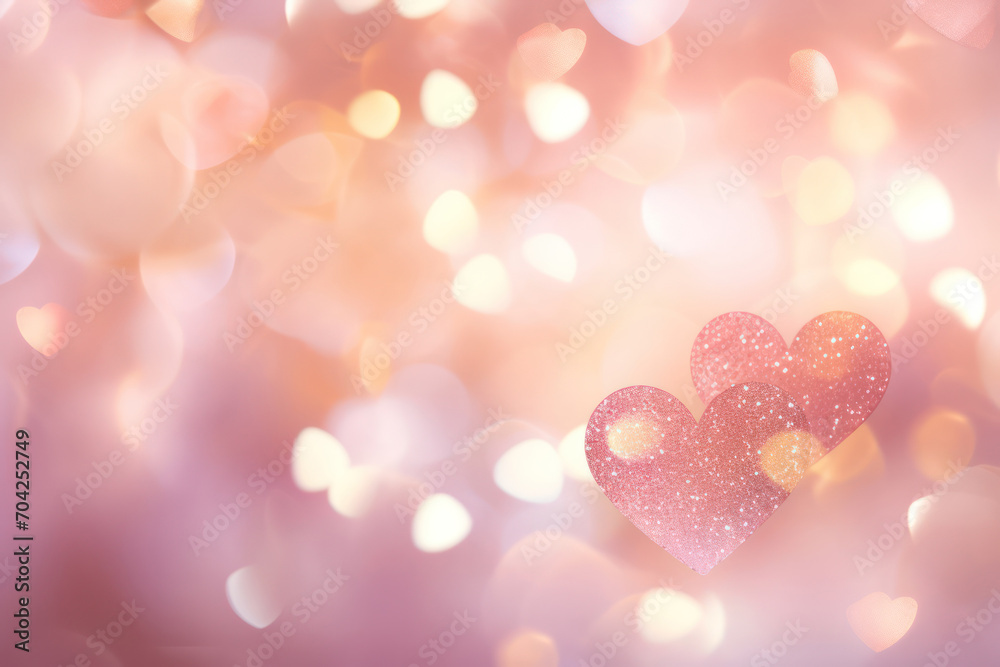 Love's Radiance, Valentine's Day Bokeh - A captivating background aglow with romantic charm.