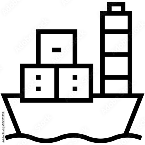 Cargo Ship Vector Icon 