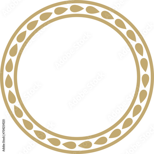 Vector golden round Jewish ornament. Star of David. Semitic circle, ring. Jerusalem