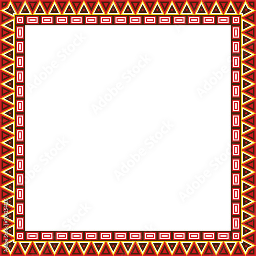 Vector colored square national Indian patterns. National ethnic ornaments, borders, frames. colored decorations of the peoples of South America, Maya, Inca, Aztecs.