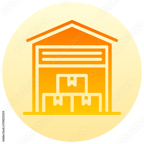 warehouse gradient round vector icon