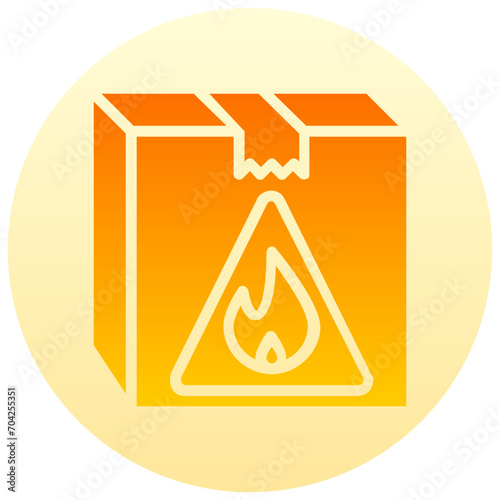 flammable package gradient round vector icon