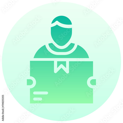 delivery man gradient round vector icon