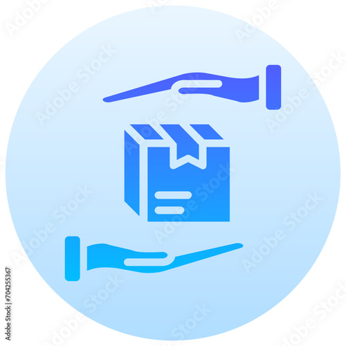 receive package gradient round vector icon