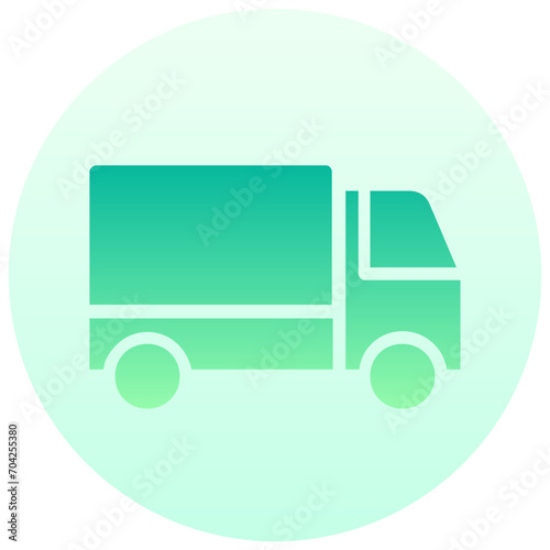 truck gradient round vector icon