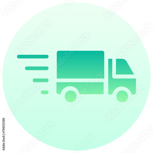 fast shipping gradient round vector icon